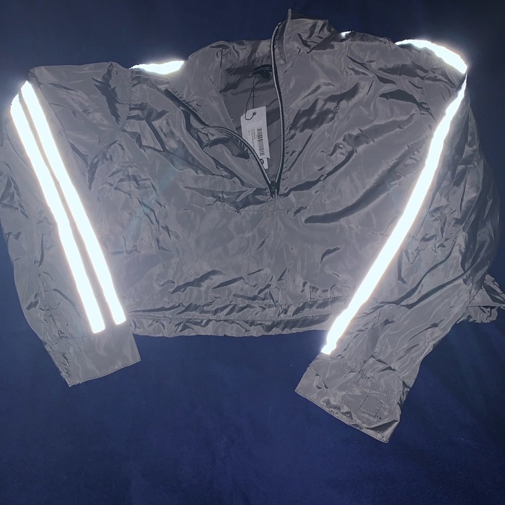Grey Crop reflective top
